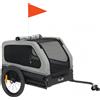 PawHut Rimorchio bici per cani pieghevole fino 20 kg con rampa e bandierina, Grigio | Aosom Italy
