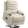 HOMCOM Poltrona relax elettrica con alzapersone, massaggio e riscaldamento, Crema | Aosom Italy