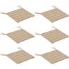 Outsunny Set 6 cuscini per sedie da esterno trapuntati con nastri, 40x40 cm, Kaki | Aosom Italy