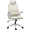Vinsetto Sedia ufficio regolabile con poggiatesta, 60x61x121,5 cm, Beige | Aosom Italy