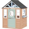 AIYAPLAY Casetta bambini legno con cucina e porticina animali, Legno naturale | Aosom Italy