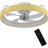 HOMCOM Ventilatore soffitto LED Ø49 cm con telecomando, 6 velocità e luce regolabile | Aosom Italy