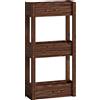 Outsunny Fioriera rialzata 3 livelli con drenaggio e fodera, 60x25x120 cm, Marrone | Aosom Italy