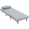 HOMCOM Poltrona letto 3 in 1 con schienale a 5 posizioni e cuscino, Grigio | Aosom Italy