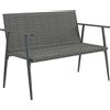 Outsunny Panca giardino 2 posti in resina intrecciata e acciaio, 110x58x78 cm, Grigio | Aosom Italy