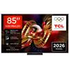 TCL - C8L TV 85C8L SQD Mini LED da 85', 4K HDR, 6000 nit, 3.200 zone di dimming, Google TV, 144Hz, Dolby Vision & Atmos, Audio Bang & Olufsen