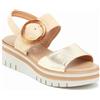 Galieti Sandali in pelle bicolore con fibbia e zeppa 5 cm