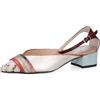 Ebarrito Ballerine a punta in pelle patchwork con tacco 4cm