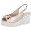Soffice Sogno Sandali in pelle laminata con zeppa in corda 8 cm