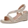 Kharisma Sandali con fasce a strass e zeppa in corda 8 cm