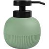 MSV - Dispenser Sapone Gino Basil - Design Moderno - 10.3 x 10.3 x 13.2 cm - Verde - capacità 0.5L - Ideale per Cucina e Bagno - Ricarica Facile