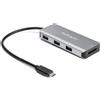 StarTech.com HB31C3ASDMB Hub USB-C a 3 porte (10 Gbps, con lettore di schede SD e cavo host da 25 cm, 3x USB-A - Hub - 1 x USB-C + 3 x USB 3.1 - Desktop - per P/N: PEXUSB321C
