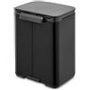 Brabantia Bo Waste Bin - 4 l - Rechteckig - Stahl - Schwarz - Stahl - Manuell (22 24 81)