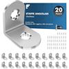 shinfly Staffe Angolari, 20 Pezzi, 20 x 20 mm Squadrette Angolari, Staffe Angolari Per Legno Di 90°, Staffe A L Con 40 Pezzi Di Viti, Per Mobili, Scaffali, Sedie In Legno, Tavoli