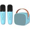 Cuifati Macchina per Karaoke Bluetooth per Adulti e Bambini, Altoparlante Portatile retrò Audio Stereo con 2 Microfoni Wireless, Set Karaoke per Canto Bluetooth 5.3 per Feste in Casa KTV (Blu)