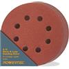 POWERTEC 45008-P2 - Dischi abrasivi a 8 fori, grana 80, 50 pezzi, carta vetrata per levigatrici orbitali casuali