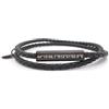 ALMENDRA Bracciale da uomo personalizzato personalizzabile con incisione scritta nome da incidere idea regalo braccialetto papà fidanzato ragazzo (Nero - Nero)