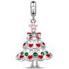 GNOCE Buon Natale Ciondolo Albero di Natale in Argento S925 Charm Bead Adatto a Bracciale & Collana Regali di Natale per Donne Ragazze Amici