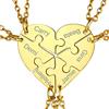 GOLDCHIC JEWELRY Collana Puzzle 6 pezzi Ciondolo Cuore In Acciaio Inossidabile, Collana Divisa Personalizzata per 6, Collana Donna Oro