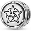 ZUOHUI Ciondolo in argento Sterling S925 con nodo celtico a cinque stelle | Compatibile con braccialetti Pandora | Creazione di gioielli fai da te e regalo for donna, Sorella (12 mm)
