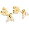 Ayoiow Orecchini Donna Argento 925 Lunghi, Orecchini A Bottone Oro Bianco Ape Donna Orecchini