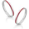Donipreziosi Anello Filo Rosso Personalizzato in Argento 925 Smaltato, Made in Italy - Anello a Misura Non Regolabile con Filo Rosso delle Anime Gemelle - Personalizzabile con Incisione Nome e Data (Singolo)