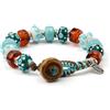 SAGA GIOIELLI Bracciale Colorato con Perle in Vetro - Bracciale Artigianale Multicolore Regolabile 23 cm - Gioiello Unisex Uomo Donna - Idea Regalo Originale (OASI SMERALDO)