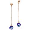 PERIMADE Set di orecchini pendenti da donna in argento Sterling 925 massiccio con occhio blu turco, placcati in oro, gioielli per compleanno, amicizia, regalo, Vetro, Nessuna pietra preziosa