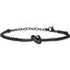 Breil, Collezione B&ME, Bracciale Donna e Uomo, Semirigido in Acciaio IP Black Lucido, con Design Minimal, Ricercato e Simbolico a Forma di Nodo, Ideale per un Regalo, Misura Unica, 44-56 cm, Nero