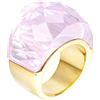 HIJONES Anello di Pietra di Cristallo da Donna in Acciaio Inossidabile Gioielli per Feste retrò Placcato Oro Rosa Taglia 19