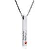 INBLUE Collana con Barra Personalizzata, Pendente Rettangolare in Acciaio Inossidabile con Incisione Personalizzata Placcato Oro 18 Carati, Regalo di Fascino per Damigelle d'Onore (Stile 3 & Argento)