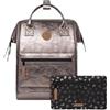 Cabaïa - Zaino Adventurer Louisville - Medium 18L - Idrorepellente - scomparto per PC fino a 13″ - 2 tasche intercambiabili - Vegan certificato - Zaino da viaggio, lavoro e scuola - Marrone