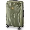 CRASH BAGGAGE Icon Medium | Trolley Rigido Valigia da Viaggio (68x45x26 cm) Design Italiano 65 L Capacità 4 ruote girevoli 100% in Policarbonato Chiusura a combinazione Green Olive (M)