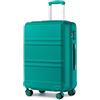 KONO Trolley Bagaglio a Mano 52 x 38 x 21 cm ABS Leggero e Rigido con 4 Ruote 360°, Lucchetto TSA, Cabina per Trasporto (20, Turchese)
