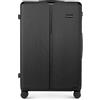 WITTCHEN Stripes Line Valigia grande (XL) | 76,5 × 50 × 29 cm (96 L), ABS rigido, 4 ruote 360° e lucchetto a combinazione | Trolley grande formato XL, Ryanair/ITA Airways - Colore: Nero