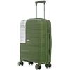 R.Leone Valigia da 1 Fino a Set 3 Bagaglio mano 55x40x20 Ryanair Medio Grande Ultra Strong Antiurto Resistente Trolley rigido leggero 8 ruote in Polipropilene 9180 (Verde Militare, L Valigia Grande)
