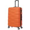 CELIMS Valigia in ABS, rigida, resistente, leggera, con 4 ruote girevoli a 360° e lucchetto integrato, arancione, Grande - 75x40x30
