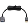 HuaLiSiJi Cavo OTG Type C a USB 3.0 con Interruttore 5Gbps Cavo OTG USB C Adattatore Tipo C maschio a Type 3.0 Femmina Interfaccia Dorata, Custodia in Lega di Alluminio per Telefoni Cellulari (0.2 m)