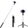 H.May Bastone Selfie Treppiede con Luce di Riempimento, 170CM Asta Selfie Stick Stabile con Telecomando Bluetooth Staccabile Compatibile con iPhone 15, Samsung, 4.7-6.7 Pollici Smartphone