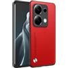 HAFFAN Custodia Cover Protettiva per Cellulare per Redmi Note 13 Pro 4G / POCO M6 Pro 4G (6.67 inches), Stile Similpelle - Rosso