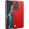 HAFFAN Custodia Cover Protettiva per Cellulare per OPPO A94 5G (6.43 inches), Stile Similpelle - Rosso