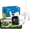 Tapo TP-Link Telecamera di sicurezza per esterni, resistente alle intemperie, nessun hub richiesto, funziona con Alexa e Google Home, archiviazione SD, esclusiva Amazon (TC65), 1296p, Solo movimento