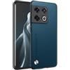 HAFFAN Custodia Cover Protettiva per Cellulare per OnePlus 10 Pro (6.7 inches), Stile Similpelle - Zaffiro