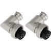 VGOL 2X Connettori Femmina Aeronautici Ad Angolo Retto GX16 A 8 Pin Compatibile Con Radio Amatoriale CB