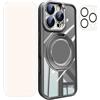 Kuwocy Cover per iPhone 16 Pro,Custodia per Cellulare,Dotato di Una Custodia per L'obiettivo e di Una Protezione per Lo Schermo,Staffa Mobile Bidirezionale,Compatibile con MagSafe (Grigio, 16 Pro)