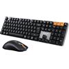 ProtoArc KM310 Dual Mode 2.4G + Bluetooth Tastiera Meccanica e Mouse Kit, QWERTY UK Layout - Nero