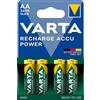 Varta Batteria Ricaricabile AA Stilo, 2400 mAh, Confezione da 4 Pile, Pre-caricate, Pronte all'Uso