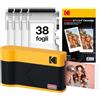 KODAK Mini 2 Era Regalo di Natale 4PASS Stampante Fotografica Portatile (5.3x8.6cm) (Stampante Fotografica Portatile + 8 Fogli inclusi + Pacchetto accessori e 30 Fogli, Giallo)
