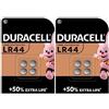 Duracell 8X Duracell LR44 (2 Blister Da 4 batterie) 8 Pile (A76/V13GA/76A)