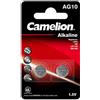 Camelion 12050210 cellule senza mercurio Bottone alcaline AG10/LR54/LR1131/389, 1,5 V, 2 pezzi)